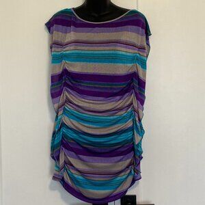 Le Chateau Y2K Striped Short Summer Dress Women's Size Large‎